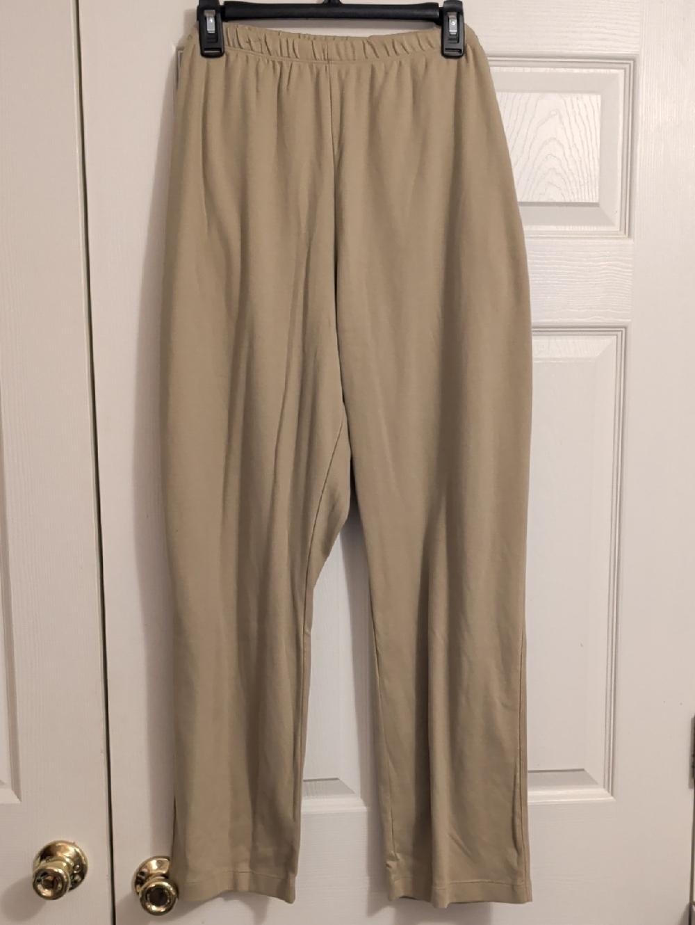 Lands' End Straight-Leg Pull-On Pants in Khaki NIP